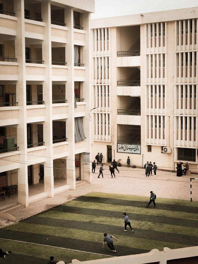 Students playing outdoors